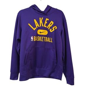 Nike Lakers hoodie Dri-Fit NBA pullover sweatshirt purple gold SMALL basketball